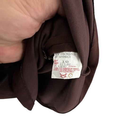 DSL Vintage Brown Lace Up Mini Sheath Dress Size 10 Church Modest Old Money 70s - Picture 6 of 9